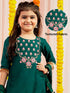 Girl's' Green Kurta Pyjama And Dupatta Set.